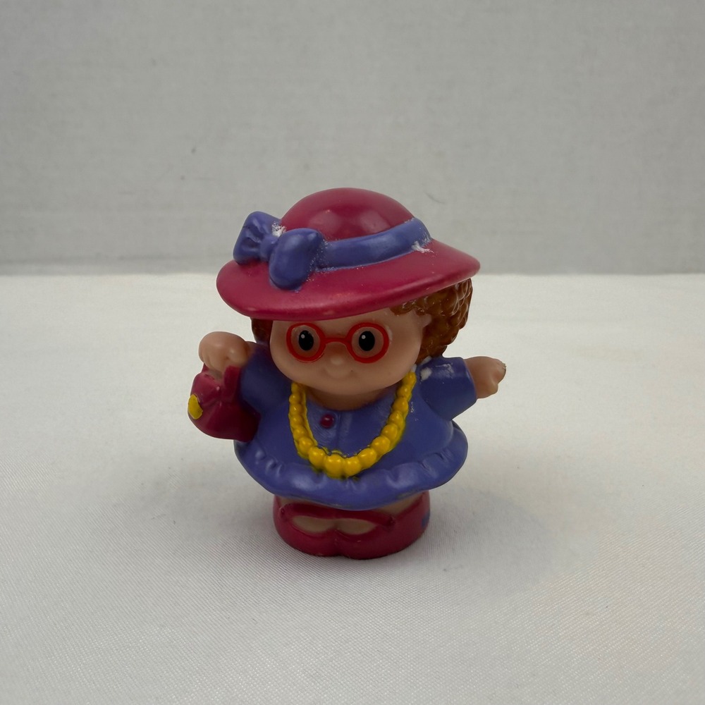 Fisher Price Little People Red Hat Society Grandma Maggie Purple Dress
